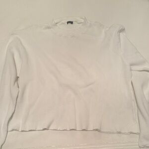 Brandy Melville long white Women's waffle shirt
